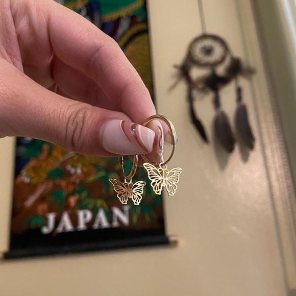 Jewelry - BUTTERFLY HOOP EARRINGS